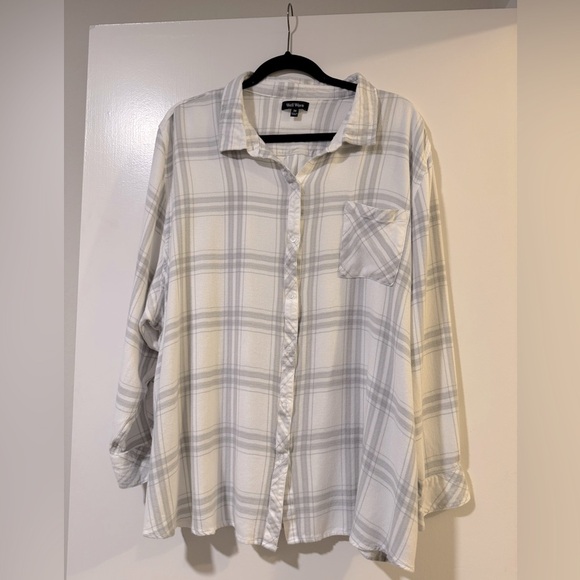 Well Worn white and gray super soft plaid 3x - Picture 1 of 6